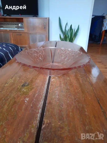 Стара стъклена фруктиера #8, снимка 1