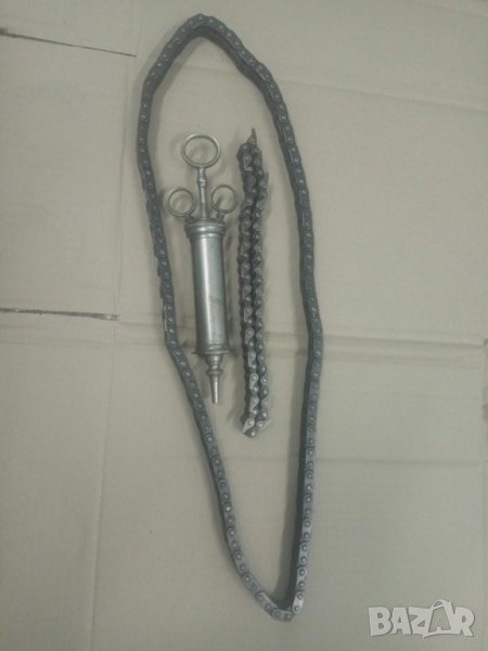 Продава  2 ангренажни вериги и метална спинцовка, снимка 1