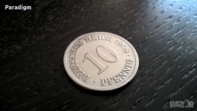 Райх монета - Германия - 10 пфенига | 1908г.; серия A, снимка 1