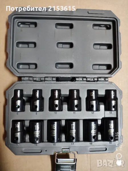 GEARWRENCH 1/2  12броя 8-19mm ударни вложки хром-молибденова стомана, снимка 1