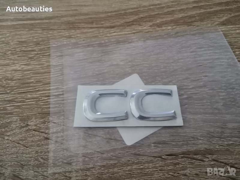 сребриста емблема надпис Volkswagen CC Фолксваген малък размер, снимка 1