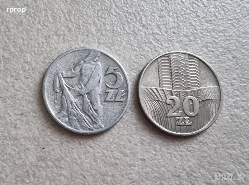 Полша. 5 и 20 злоти. 1959, 1973 година., снимка 1