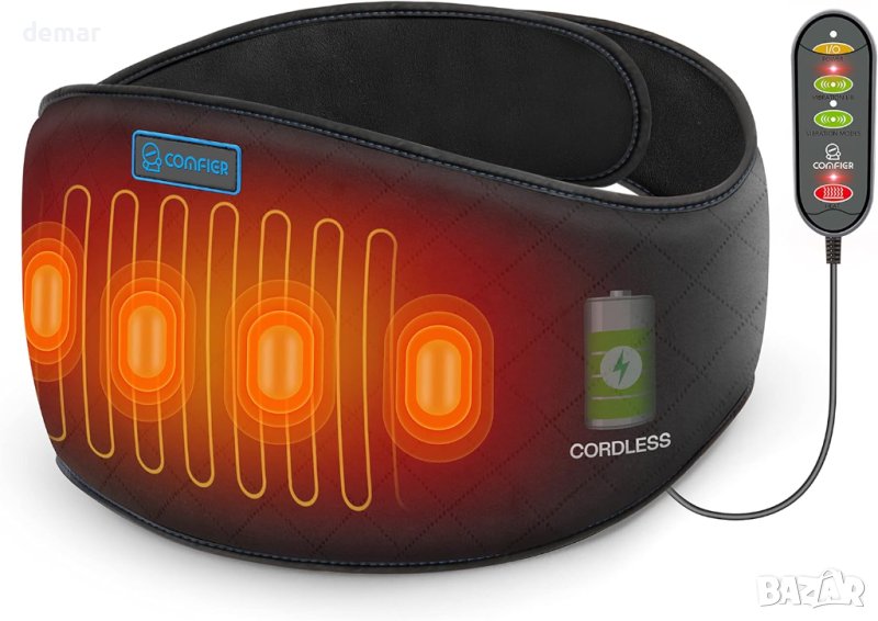 COMFIER Безжична нагревателна подложка за облекчаване на болки в гърба,масажор за долна част на гръб, снимка 1