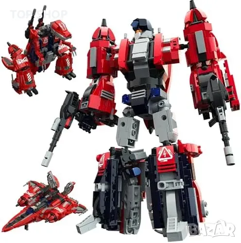 Нов 3 в 1 трансформиращ робот динозавър изтребител 1128 части играчка, снимка 1