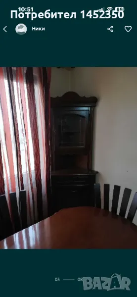 Ъглова витрина масив, снимка 1