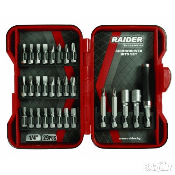 Накрайници 1/4" 29 бр. комплект RAIDER, снимка 1