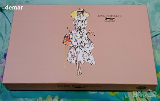 PAUL COSTELLOE Дамско кожено портмоне от естествена кожа с много слота и джобове, пепеляво лилаво, снимка 7 - Портфейли, портмонета - 44494111