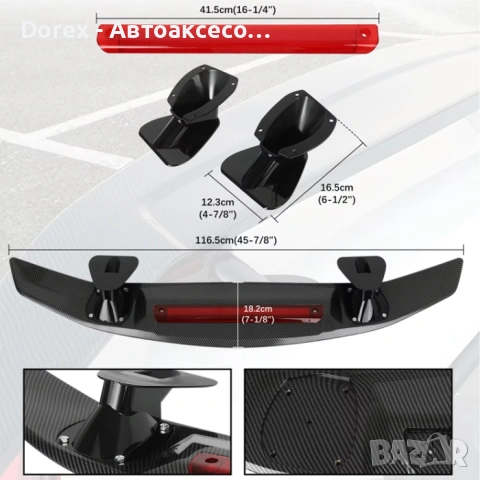 Спойлер за багажник - черен 117 см, снимка 3 - Аксесоари и консумативи - 54365781