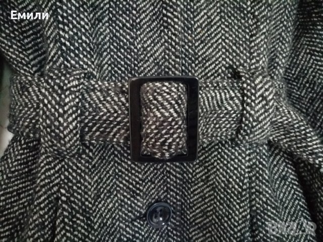 H&M дамско вълнено палто-яке с колан на талията р-р S (EU 36) , снимка 8 - Якета - 42879419