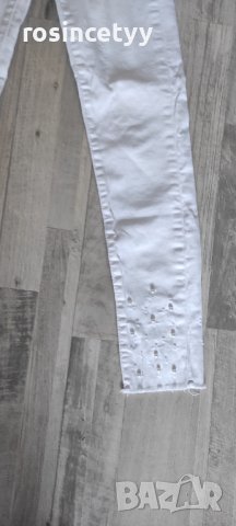 Бял панталон с перли , снимка 7 - Панталони - 37417189