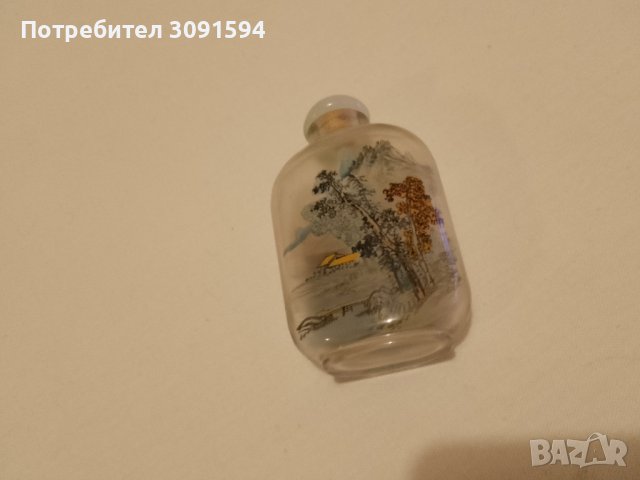    китайска бутилка за емфие е направена от стъкло, вътрешната повърхност е изрисувана с графики на , снимка 17 - Антикварни и старинни предмети - 42794527