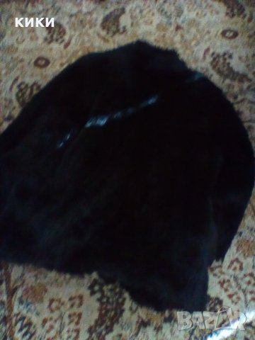 Дамско черно палто ЕКО кожа/косъм/, снимка 4 - Палта, манта - 34857173