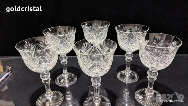 кристални чаши за вино , снимка 2 - Антикварни и старинни предмети - 52969094