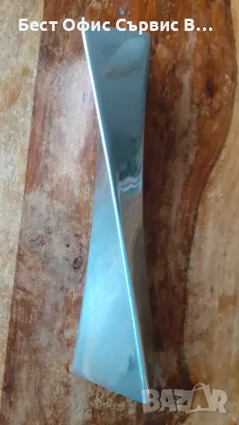 метален свещник дизайнерски, внесен от Дания, стабилен масивен хром метал, за 1 свещ, снимка 5 - Други - 48356302