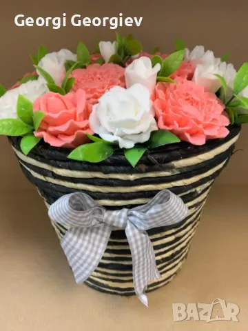 Цветя изработени с глицеринов ароматен сапун , снимка 6 - Декорация за дома - 48659911