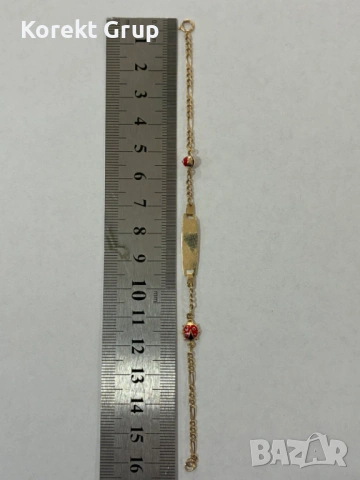 Детска златна гривна 14к, снимка 4 - Гривни - 54122598