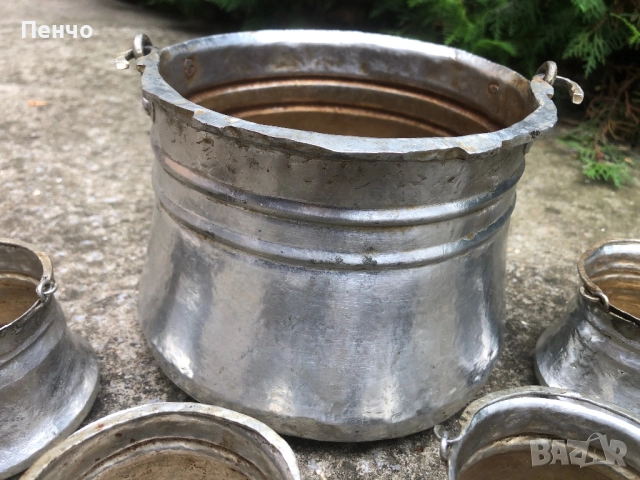 комплект автентични медни котлета /бакърчета, менчета/, снимка 2 - Антикварни и старинни предмети - 51690360