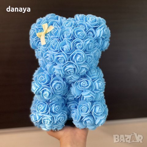 Мече от рози в подаръчна торбичка, РЪЧНА ИЗРАБОТКА, снимка 4 - Декорация за дома - 38837070