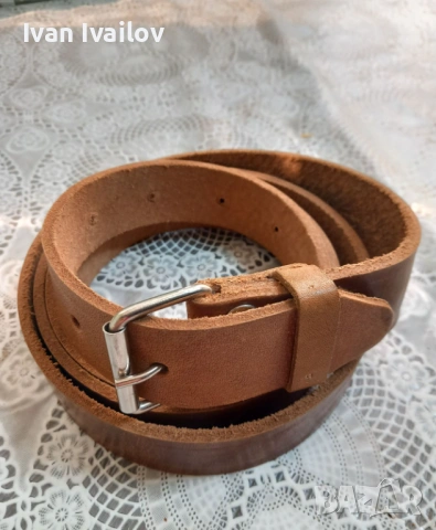 ГИГАНТ Мъжки колан (165 см) – ЕСТЕСТВЕНА КОЖА – Ръчна изработка, снимка 2 - Колани - 54123493