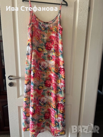 Нова разкошна дълга ежедневна елегантна рокля флорален принт цветя вискоза 
