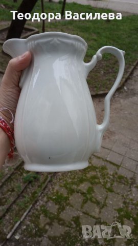 Бяла барокова кана 18см, снимка 7 - Антикварни и старинни предмети - 40132122