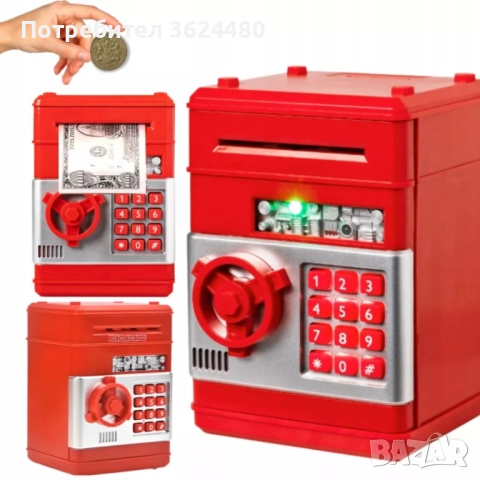 Детски сейф-касичка с електронно управление и светлинни ефекти 4355