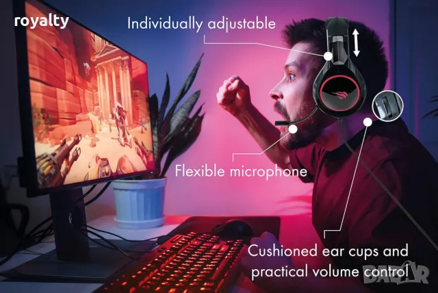 Геймърски слушалки с микрофон Schwaiger GH50