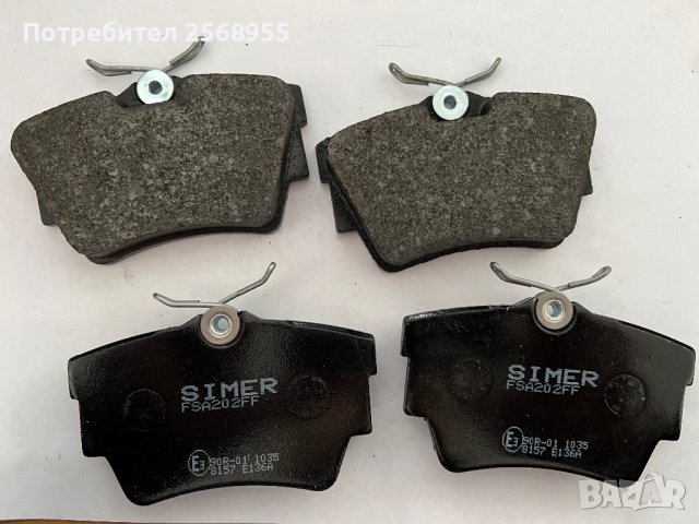 SIMBER 768 Накладки задни FIAT NISSAN OPEL RENAULT 2001-2024 OE 7701054772 OE 93192389 OE44060-00QAF, снимка 2 - Части - 36610414