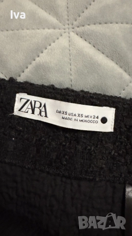 Черна букле пола ZARA - XS размер с детайли и ресни, снимка 4 - Поли - 52438792