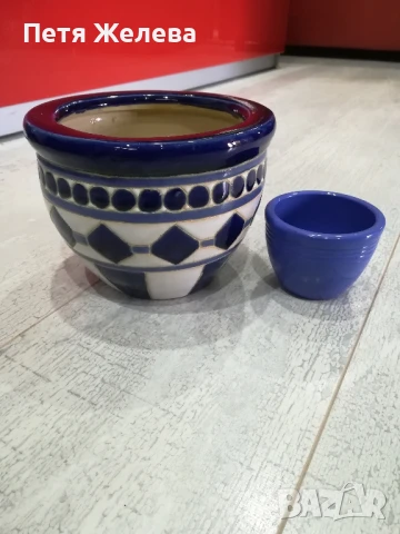Сини керамични кашпи /немски, снимка 7 - Саксии и кашпи - 50724572