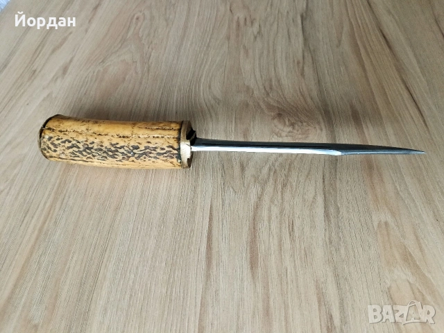 масивен ловен нож с кокалена дръжка 30 см , снимка 3 - Ловно оръжие - 53062506