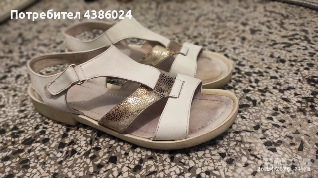 БЕЛИ БЪЛГАРСКИ САНДАЛИ СЪС ЗЛАТИСТО , снимка 3 - Сандали - 54319683