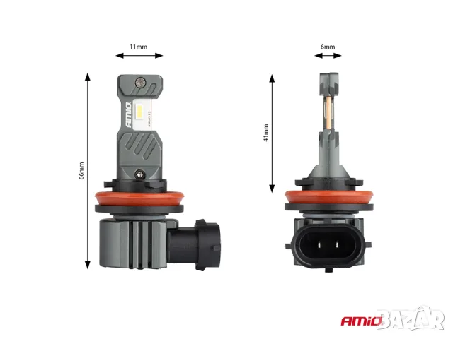 LED крушки AMiO Hybrid H8 6000K 60W 12V CANBUS, снимка 3 - Аксесоари и консумативи - 55868741