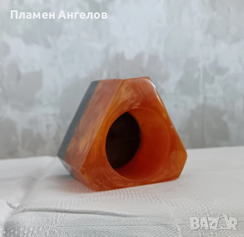 Моливник, държач за химикалки, цигаретник Кехлибарен каталин, бакелит , снимка 3 - Антикварни и старинни предмети - 54176470