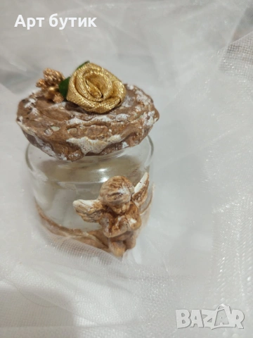 Бурканчета с мед в бароков стил за подарък за гости, снимка 3 - Декорация - 53079206