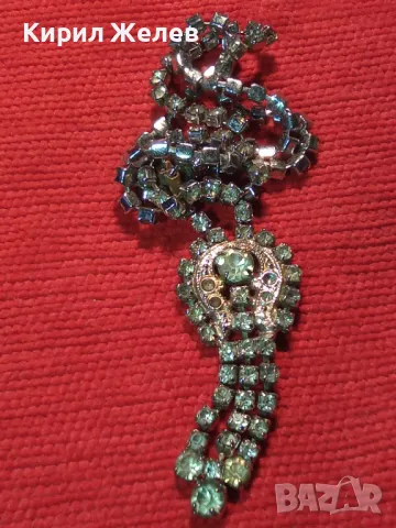 ПОСРЕБРЕНА РЕТРО МЕДНА ОГЪРЛИЦА с ФАСЕТИРАНИ ИСКРЯЩИ БОХЕМСКИ КРИСТАЛИ 47450, снимка 10 - Антикварни и старинни предмети - 47316747