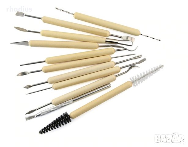11бр. комплект инструменти за скулптура и моделиране, снимка 2 - Други инструменти - 44201955