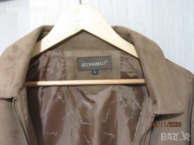 Велурено яке - L, снимка 3 - Якета - 52329253