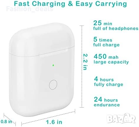Нова кутия за безжично зареждане на слушалки AirPods 1 2 Заряден Калъф, снимка 2 - Други - 40301647