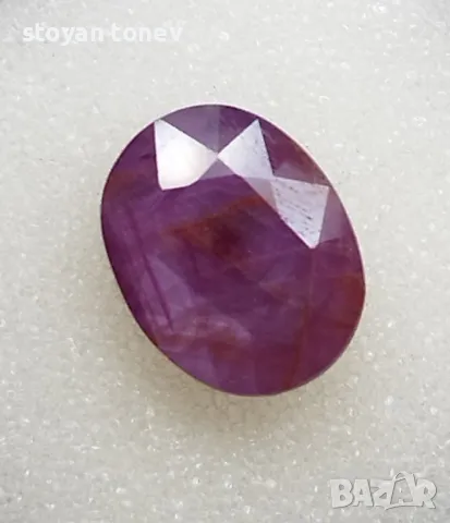 Голям ненагряван рубин в пурпуно червено 10.40кт! Сертифициран! Нов!, снимка 11 - Пръстени - 47325328