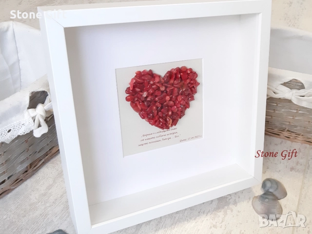 Рамка Червен Корал, Подарък Сватба, Подарък Кръщене, Подарък Юбилей, Подарък Годишнина, снимка 4 - Други - 51660162