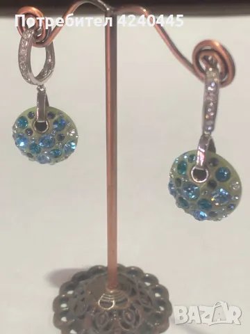 Сребърни обеци висящи, снимка 3 - Обеци - 50391670