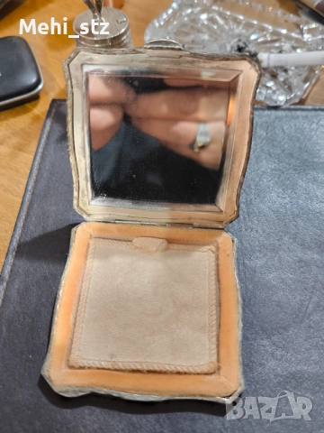 19-ти век сребърна пудриера с коруба от костенурка., снимка 3 - Други ценни предмети - 52987252