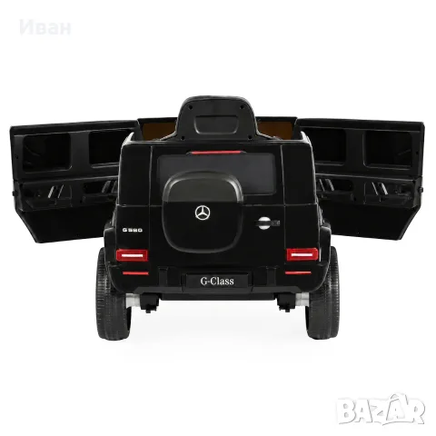 ТОП ЦЕНА!НОВО!Акумулаторен джип Mercedes-Benz G580 BLACK с 12V батерия,EVA гуми,кожена седалка,USB, снимка 5 - Детски велосипеди, триколки и коли - 56111226