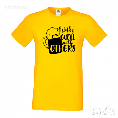 Мъжка тениска Drinks Well With Others,Бира,Бирфест,Beerfest,Подарък,Изненада,Рожден Ден, снимка 8 - Тениски - 36377771