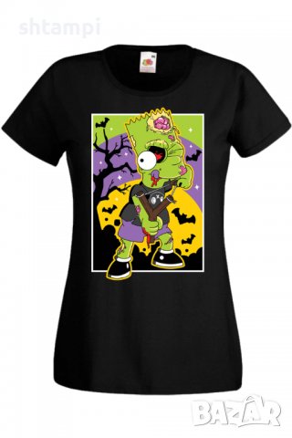 Дамска тениска The Simpsons Bart Simpson 01,Halloween,Хелоуин,Празник,Забавление,Изненада,Обичаи,