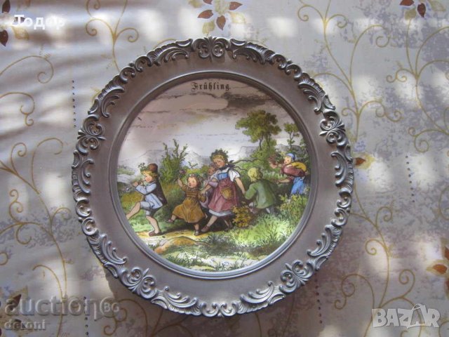 Уникална немска порцеланова чиния маркировки 3 порцелан, снимка 3 - Колекции - 34540752
