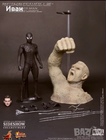 Hot Toys Spider-Man 3 (Black Suit) Deluxe 1/6th/ Спайдър - мен симбиотичен лукс издание, снимка 9 - Колекции - 47223401