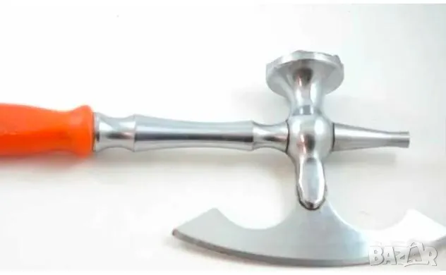 Уникален модел брадва сатър с чук  за месо красива и солидна изработка за ценители , снимка 2 - Антикварни и старинни предмети - 48430631