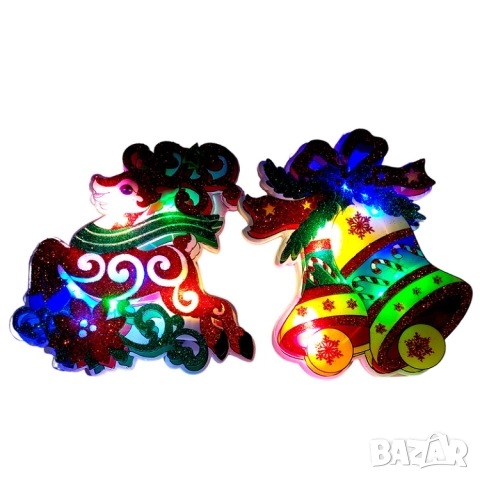 Коледен светещ стикер 12 см с три режима на светене, снимка 3 - Декорация за дома - 52481433